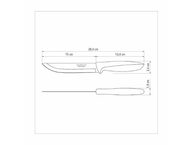 Plenus, coltello da cucina con lama in acciaio inox e manico in polipropilene nero