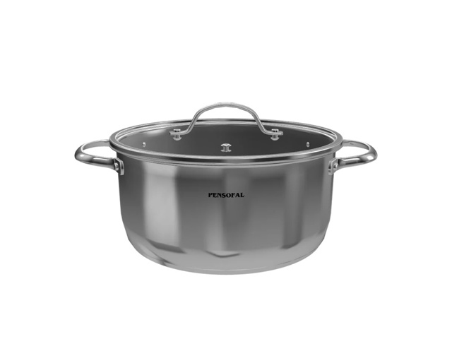 New era, casseruola cilindrica 2 manici con coperchio in vetro - ø20 cm