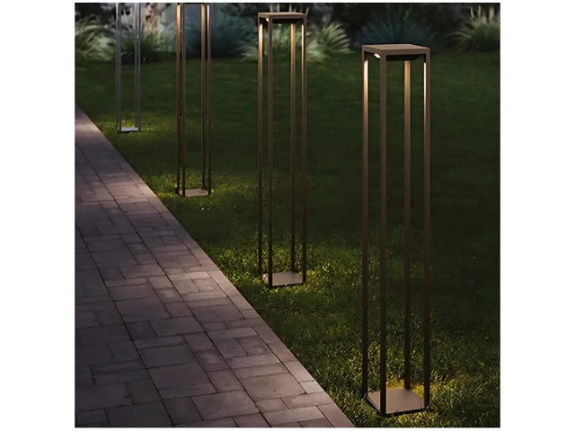 Home solar 2, lampada solare da terra - corten