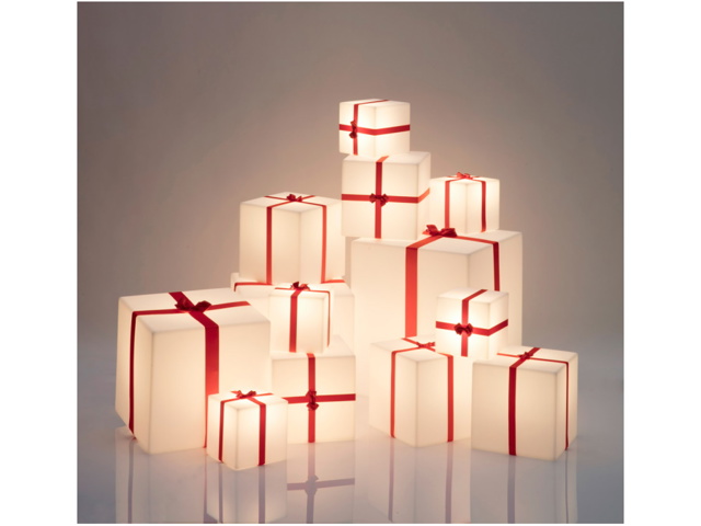 Merry cubo, lampada da tavolo, 20x20 cm, bianco