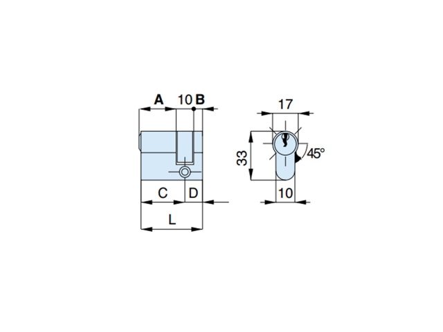 Mezzo cilindro 57x10x5 mm