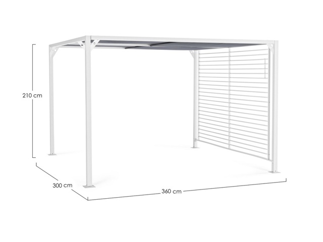 Noah, gazebo 3x3,6 mt bianco