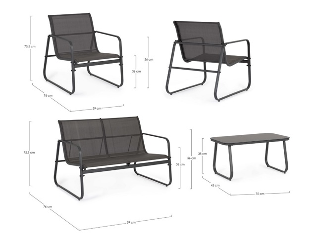 Set salotto gonzalo antracite