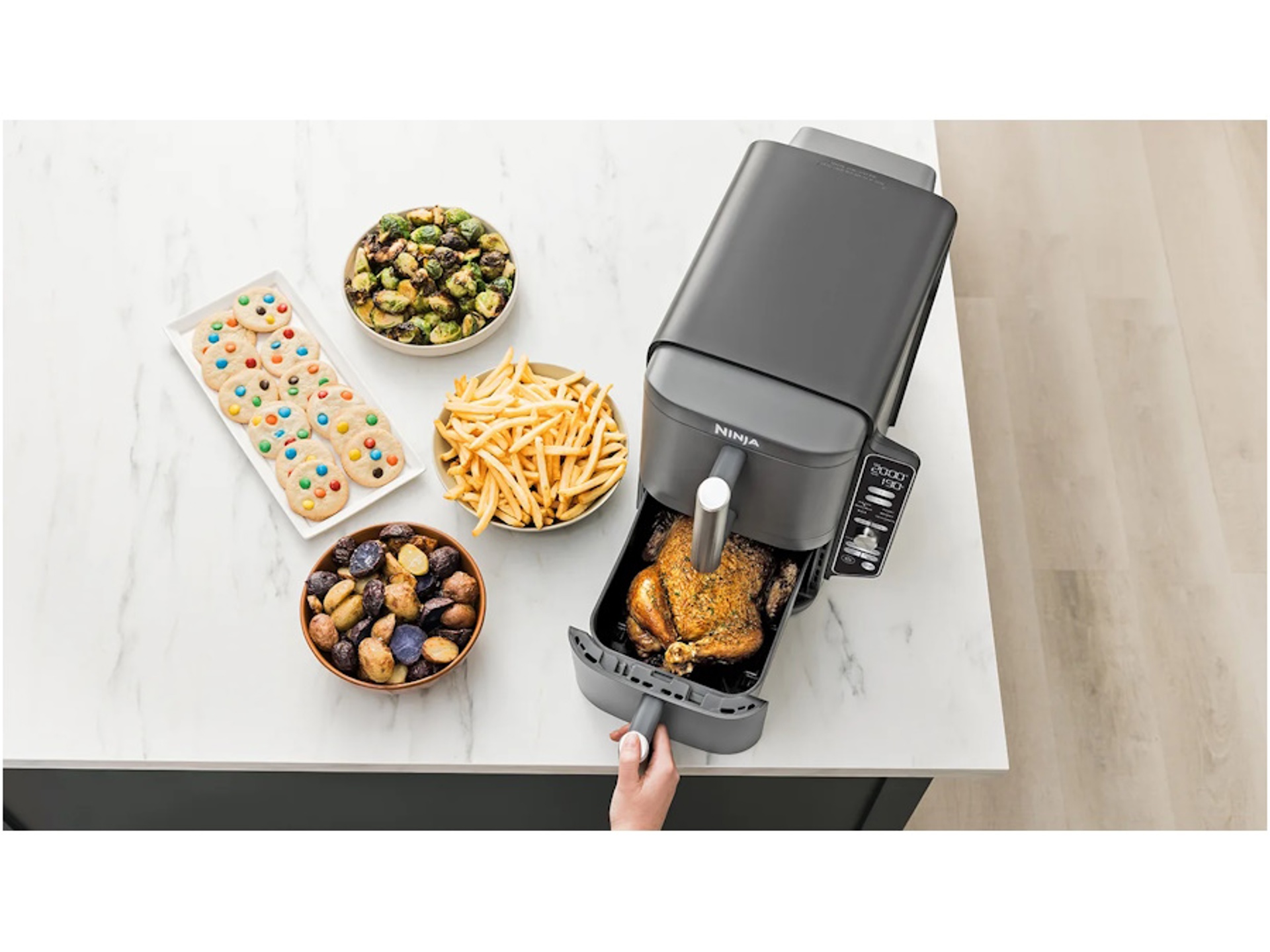 2 Stampini In Silicone Per Friggitrice Ad Aria Ninja Double Stack | Accessori Per Cucinare Senza Olio - Foto 3