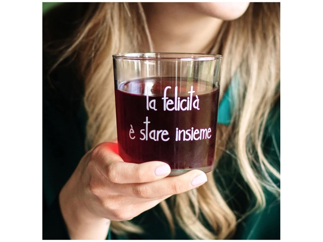 Bicchiere la felicità è stare insieme, 35,5 cl