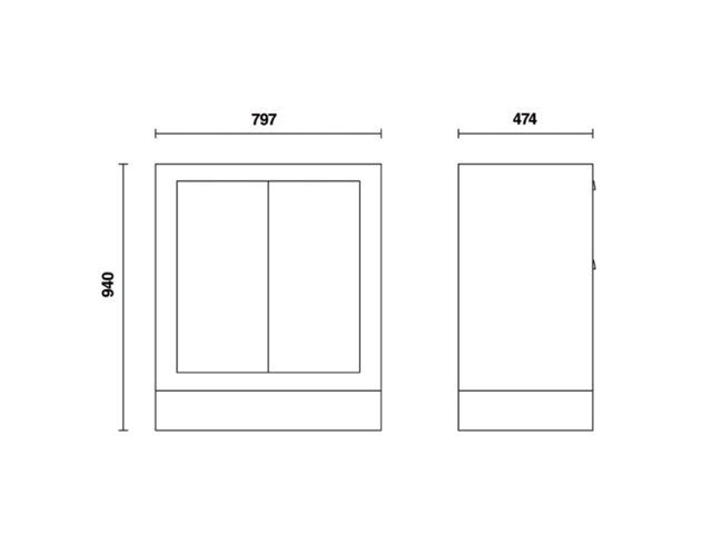 Modulo fisso con due antine per arredo officina, c55ma