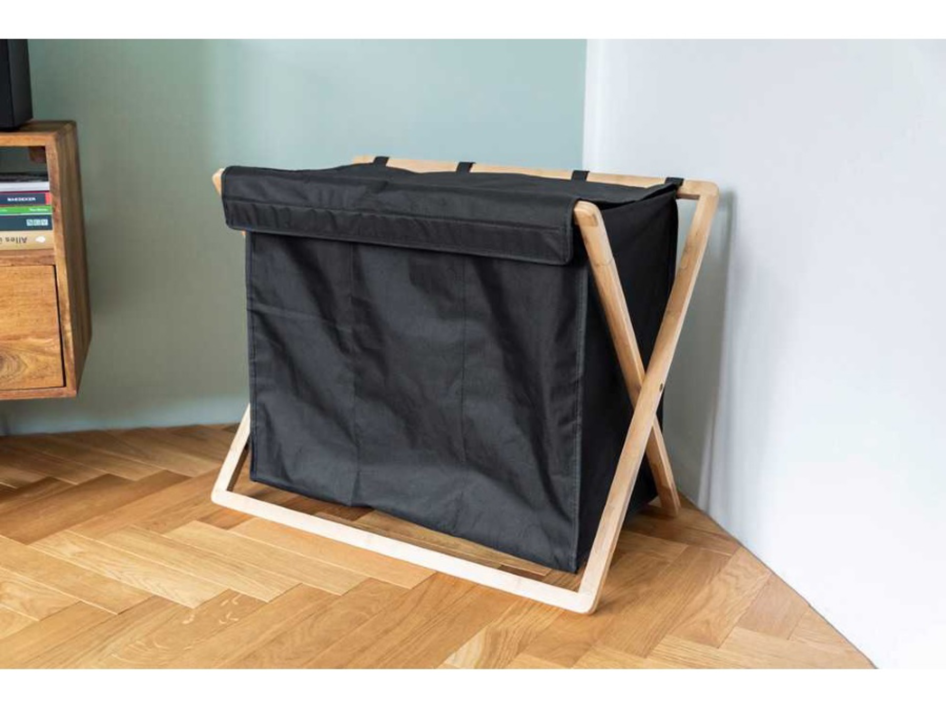 Cestello Porta Utensili Wenko Baco - Metallico Nero Con Maniglia In Legno, 18x25.5x15 Cm, Per Esterno