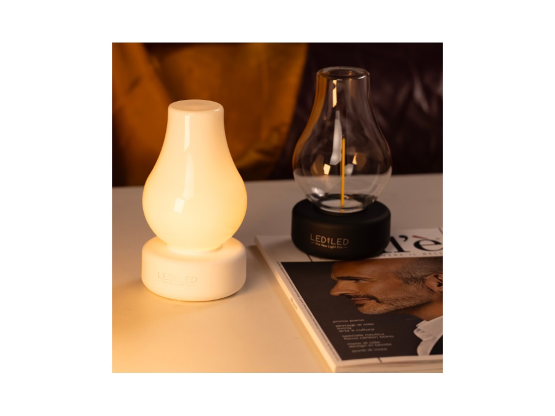 Reality Leuchten Antibes - Lampada Da Tavolo In Metallo Nichel Opaco Con Paralume In Vetro Alabastro Bianco