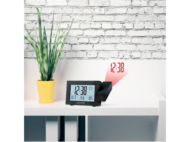 Orologio A Proiezione Con Meteo Radiocontrollato Barometro Visualizzazione Temperatura Interna Ed Esterna Con Sensore