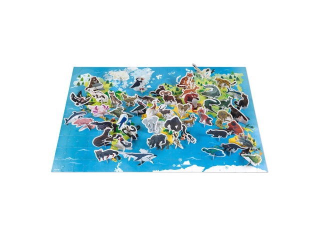 Puzzle educativo, animali in via d'estinzione, 200 pezzi
