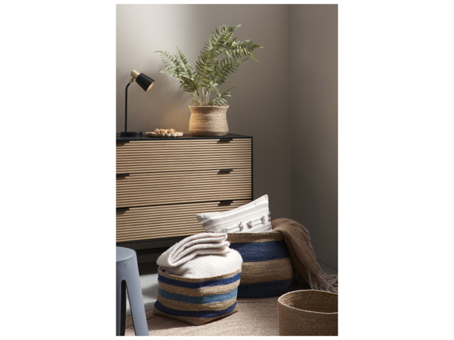 Cesta ylenia quadrato alto, taglia l, naturale-blu