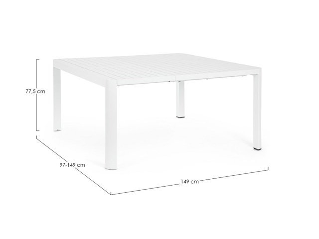 Tavolo allungabile kiplin 149x97/149 bianco cx21